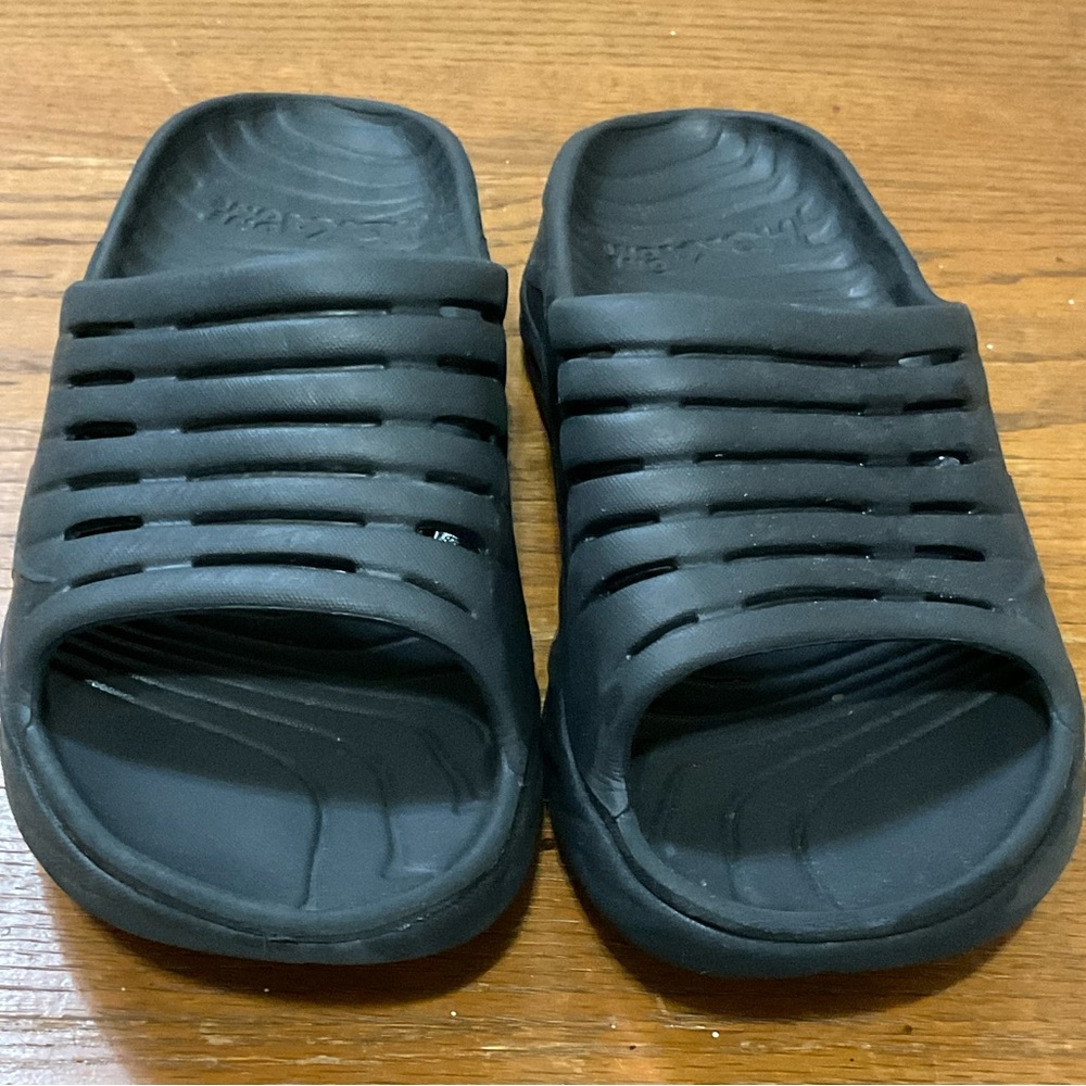HOKA ONE ONE RECOVERY BLACK SLIDES VGUC WOMENS 10 MENS 8 - Picture 6 of 8